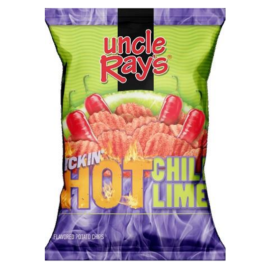 Uncle Ray's Kickin' Hot Chili Lime Flavored Potato Chips 3oz