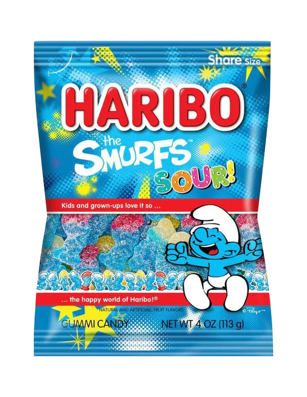 Haribo Sour Smurfs 4oz