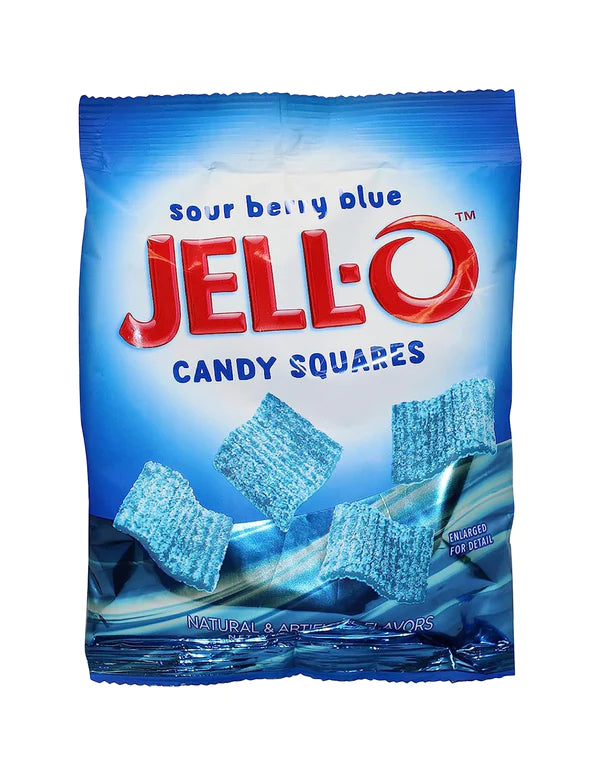 Jell-O Squares Sour Berry Blue Peg Bag 4.5oz