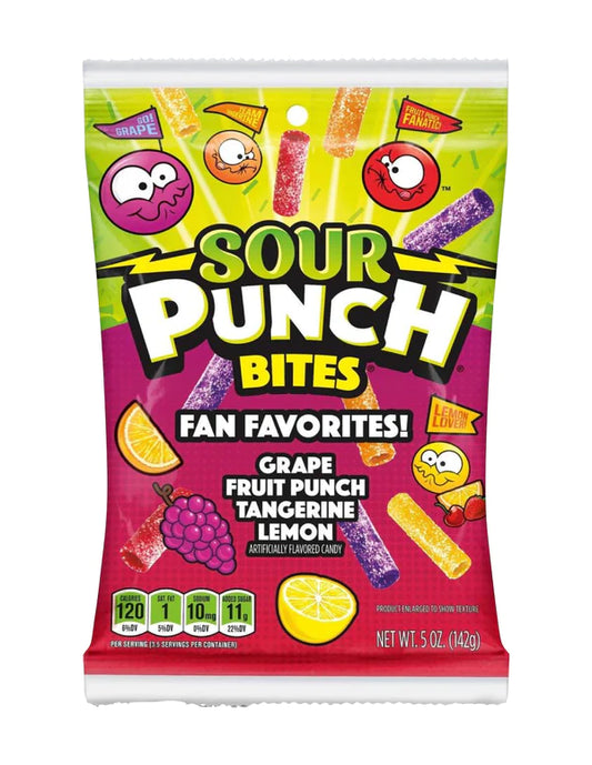 Sour Punch Bites Fan Favorites Peg Bag 5oz