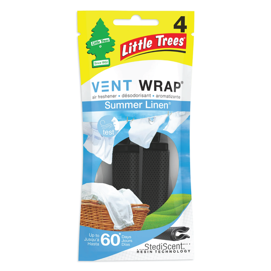 Little Trees Summer Linen Vent Wrap Car Air Freshener 4 Pack