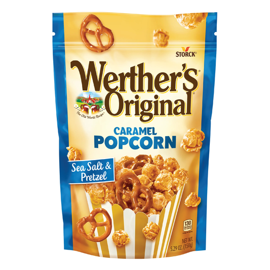 Werther's Sea Salt Flavor Caramel & Pretzel Popcorn 5.29oz