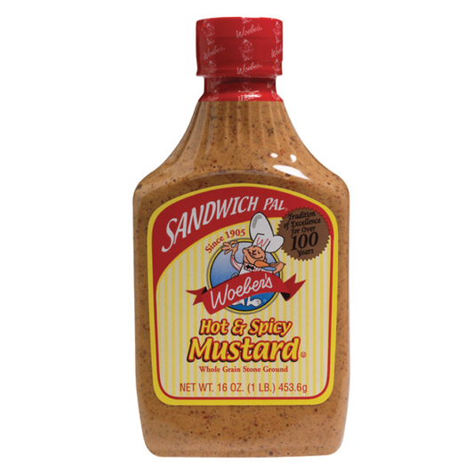 Woeber's Sandwich Pal Hot & Spicy Flavor Whole Grain Mustard 16oz