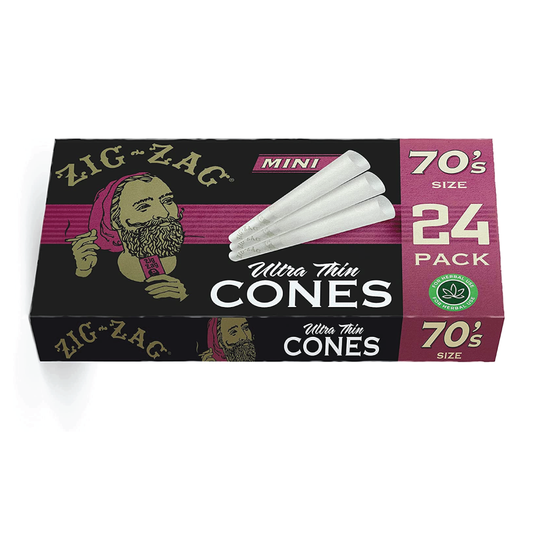 Zig Zag Mini 70's Ultra Thin Cones | 24 Cones Each