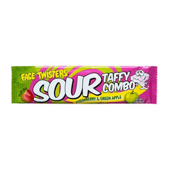 Face Twisters Strawberry & Green Apple Sour Taffy 1.4oz