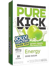 Pure Kick Jolly Rancher Green Apple Drink Mixes | 6 Sticks