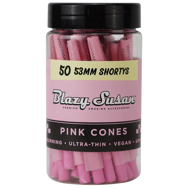 Blazy Susan Shortys 53MM Pink Cones Jar 50 Count