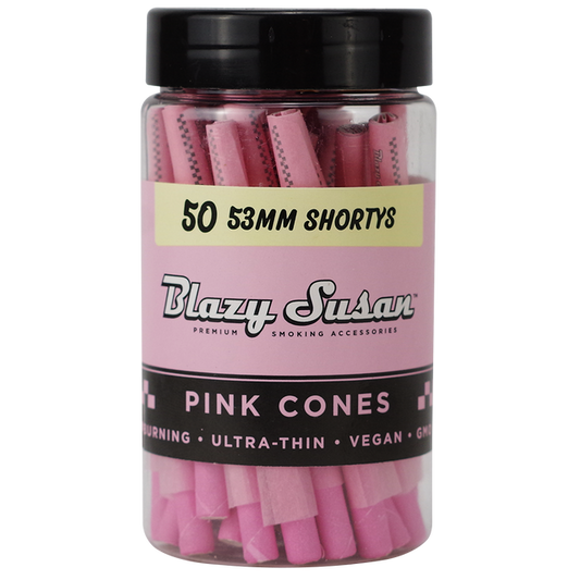Blazy Susan Shortys 53MM Pink Cones Jar 50 Count