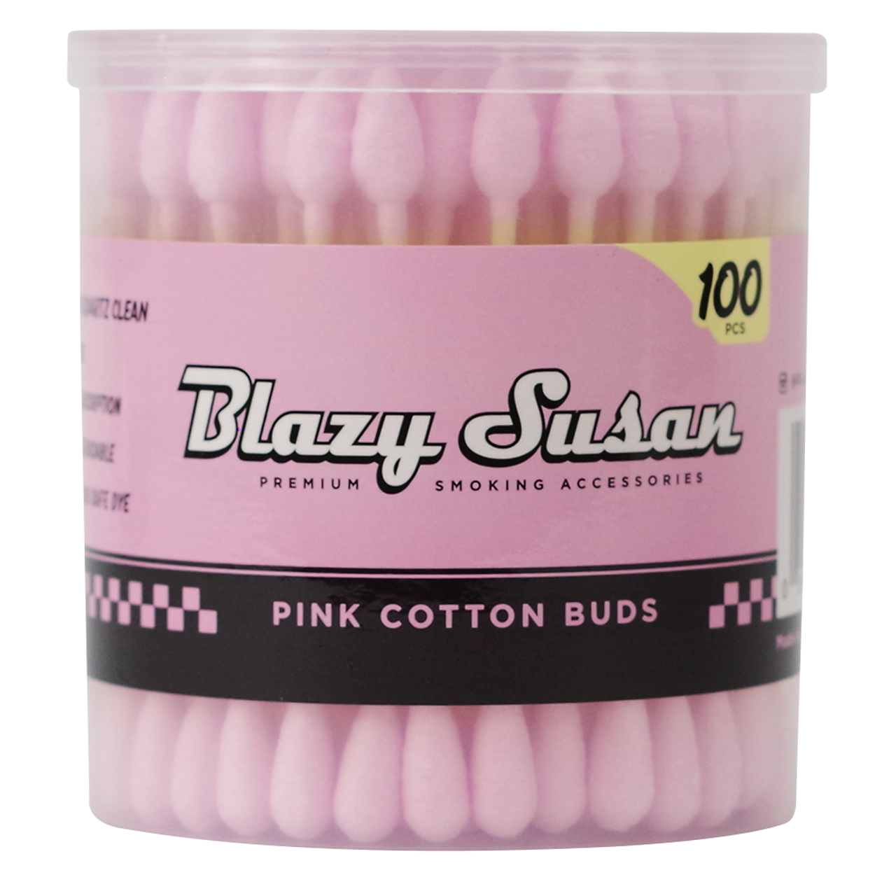 Blazy Susan Pink Cotton Buds Jar 100ct