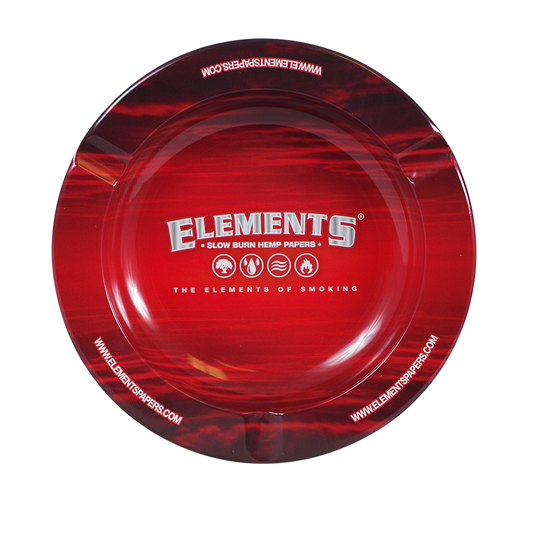 Elements Red Mini Round Magnetic Metal Ashtray 5"
