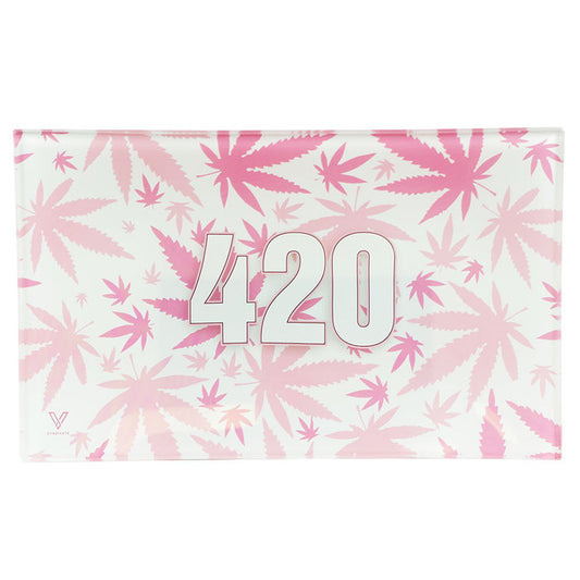 V-Syndicate 420 Pink Medium Glass Rolling Tray