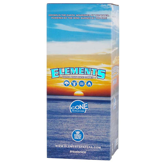 Elements King Size Ultra Thin Rice Paper Pre-Rolled Cones 800ctct Bulk Display