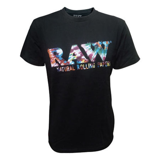 Raw 100% Cotton Black Shirt Tie Dye Design