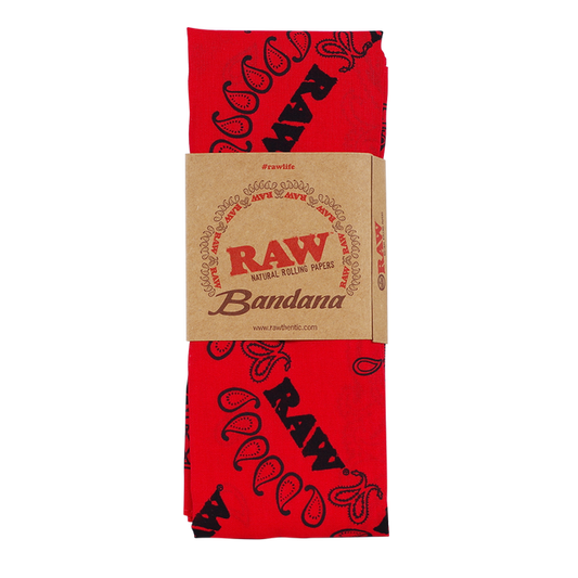 Raw Bright Red With Black Raw Logo Bandana