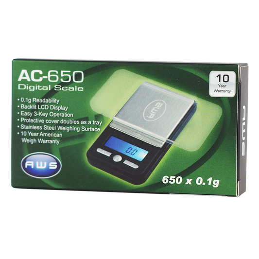 AWS AC-650 Black Digital LCD Scale 650G