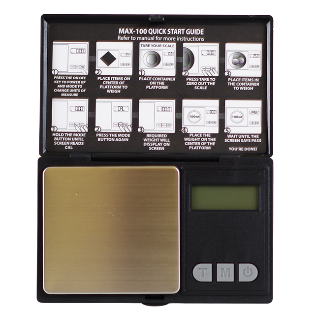 AWS Max-100 Black Digital LCD Scale 100G