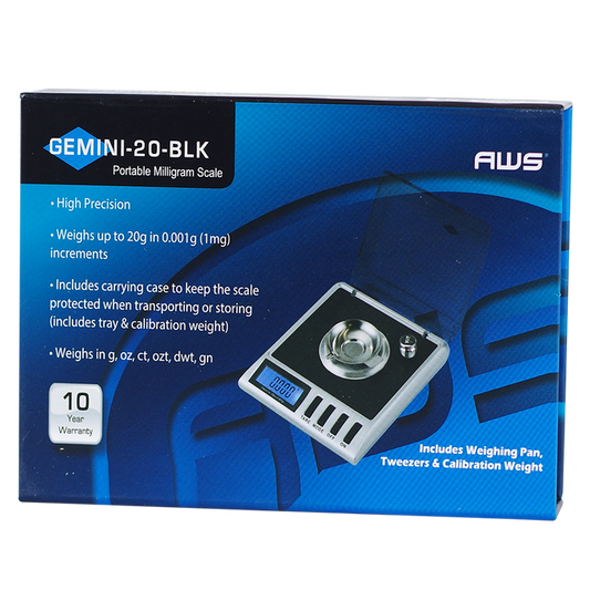 AWS Gemini-20 Black Portable Miligram Scale 20G