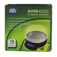 Axis 650 LCD Digital Pocket Scale With Weighing Tray 650G