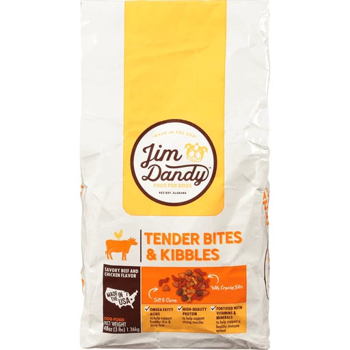 Jim Dandy Tender Bites and Kibbles Dog Food 3LB