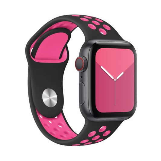 Apple Watch Black & Pink Sport Band Straps  Size | 42/44MM