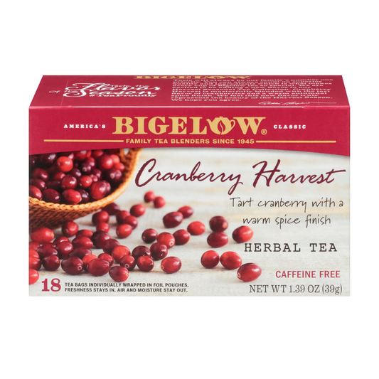 Bigelow Cranberry Harvest Herbal Tea | 18 Tea Bags