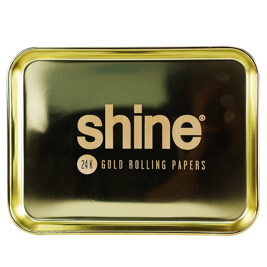 Shine 24k Gold Rolling Papers Small Rolling Tray