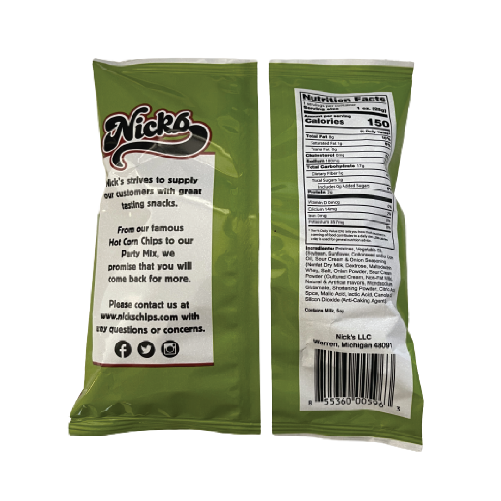 Nicks Potato Chips 1oz Bag