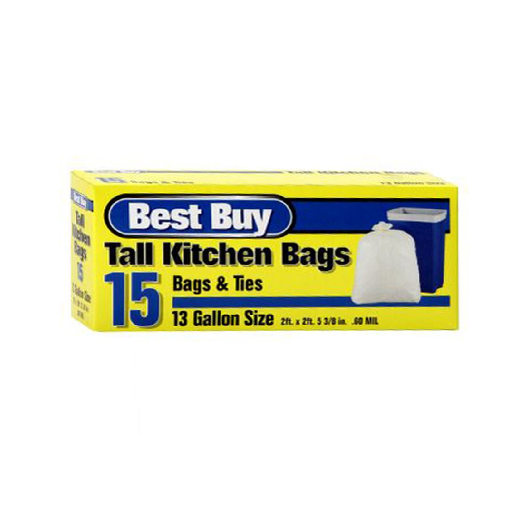 Best Buy Tall Kitchen 13 Gallon Bags (15 Bags)