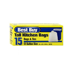 Best Buy Tall Kitchen 13 Gallon Bags (15 Bags)
