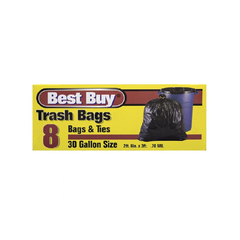 Best Buy 30 Gallon Trash Bags (8 Bags)