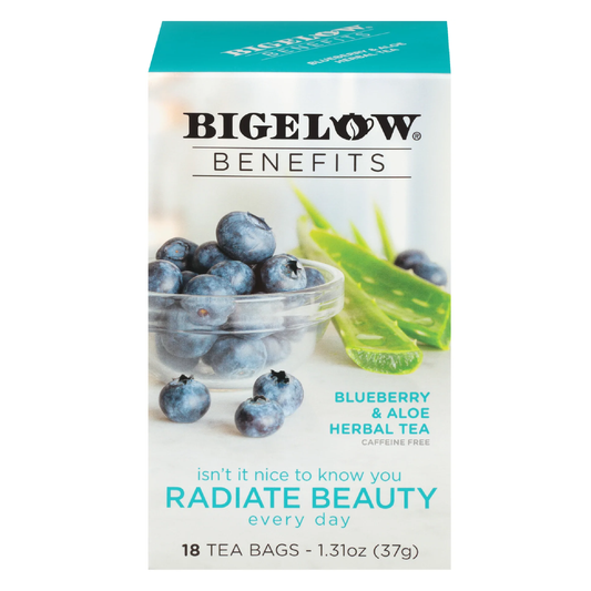 Bigelow Benefits Radiate Beauty Blueberry & Aloe Herbal Tea | 18 Tea Bags