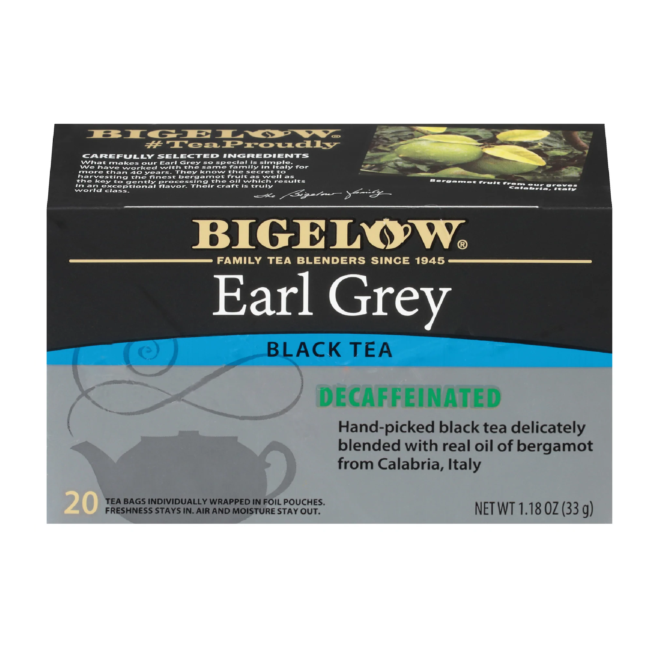 Bigelow Earl Grey Decaffeinated Black Tea | 20 Tea Bags