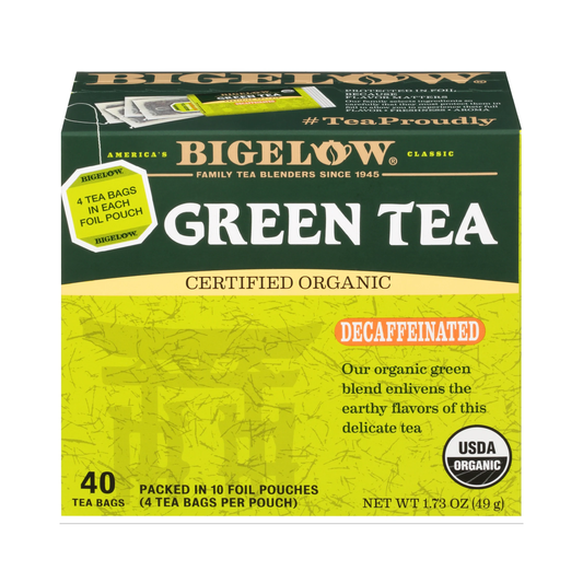 Bigelow Certified Organic Decaffeinated Green Tea | 40 Tea Bags