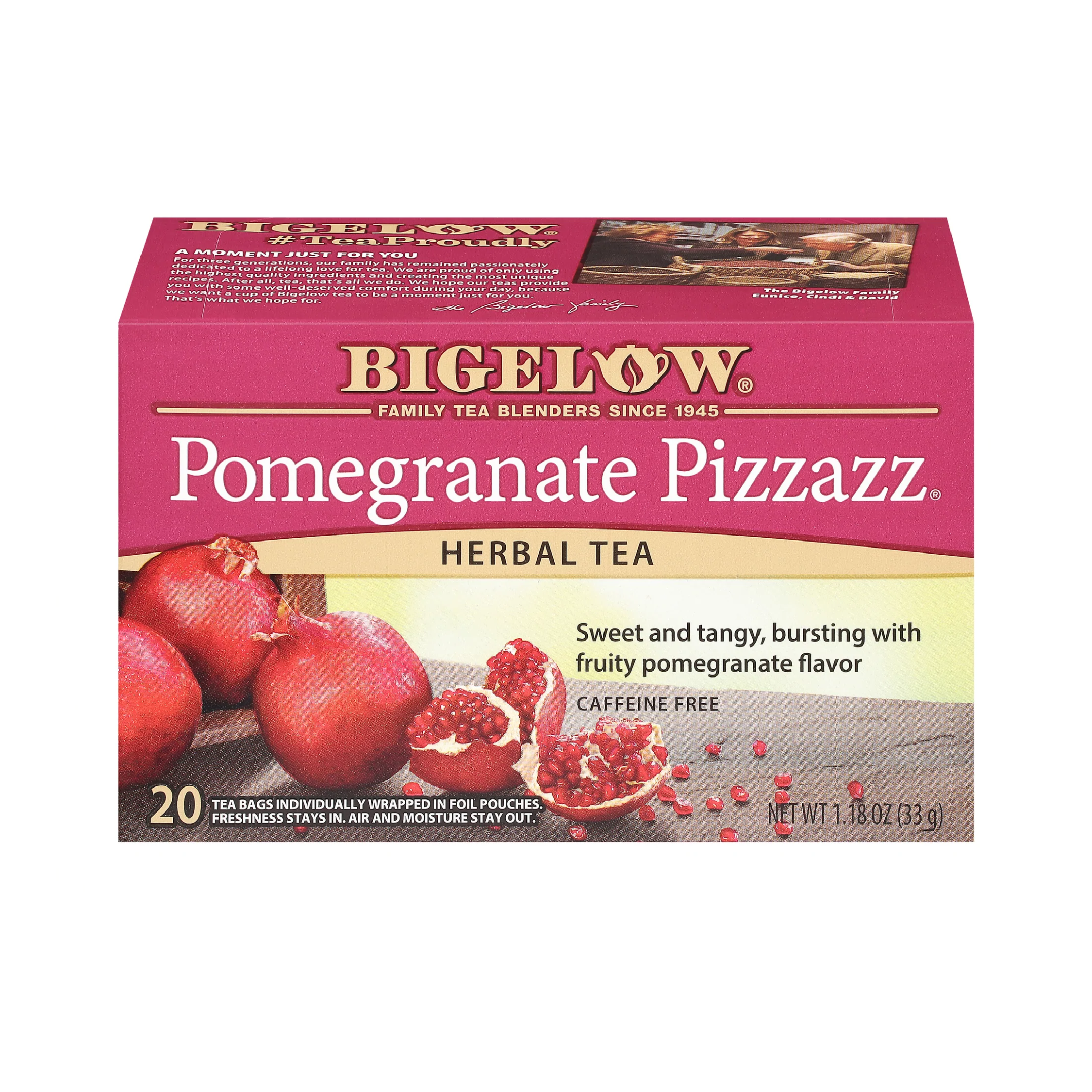 Bigelow Pomegranate Pizzazz Herbal Tea | 20 Tea Bags