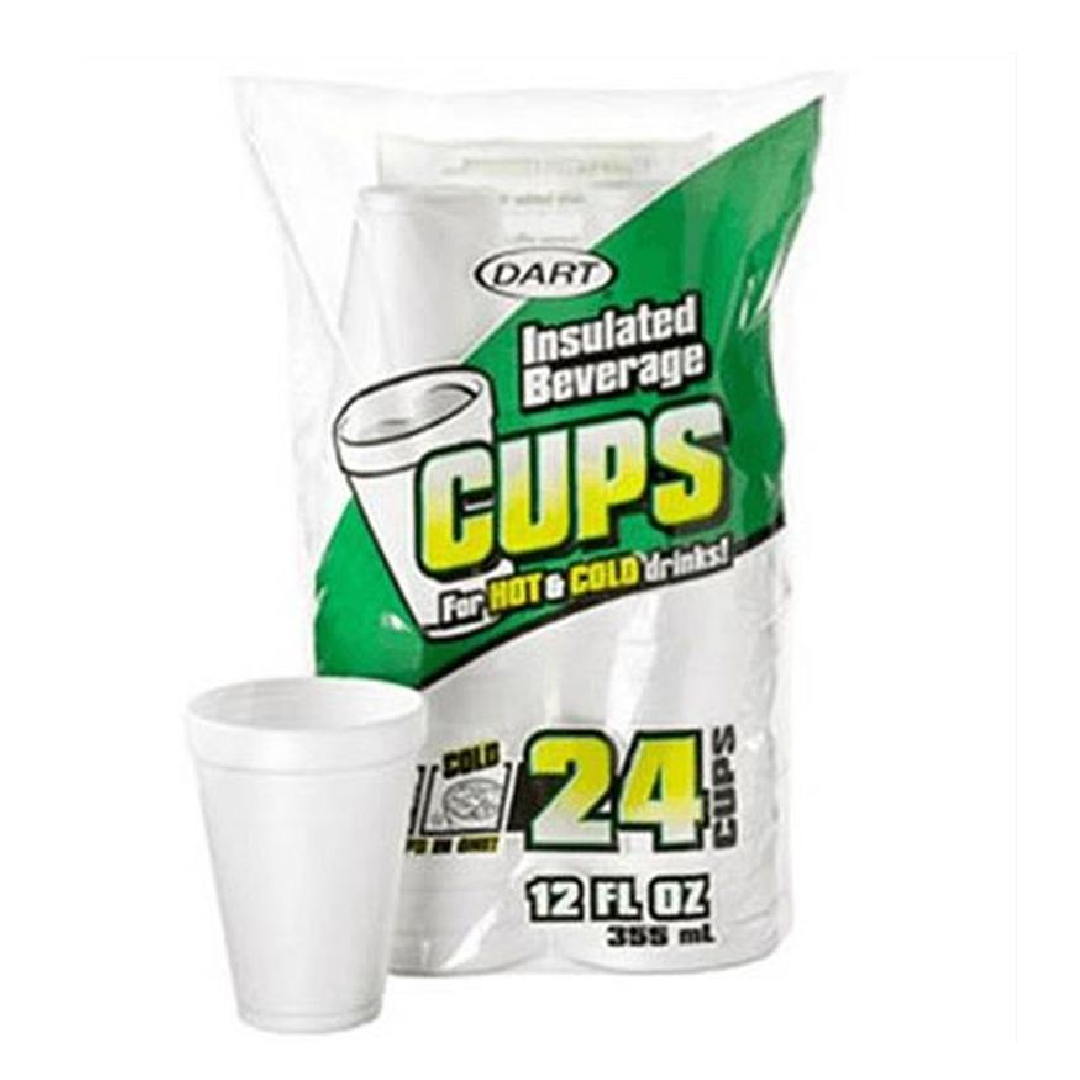 Dart Insulated Foam Cups 12 OZ (24 Cups)