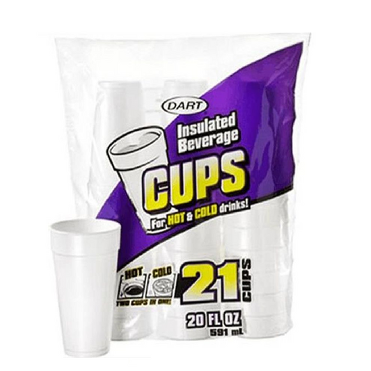 Dart Insulated Foam Cups 20 OZ (21 Cups)