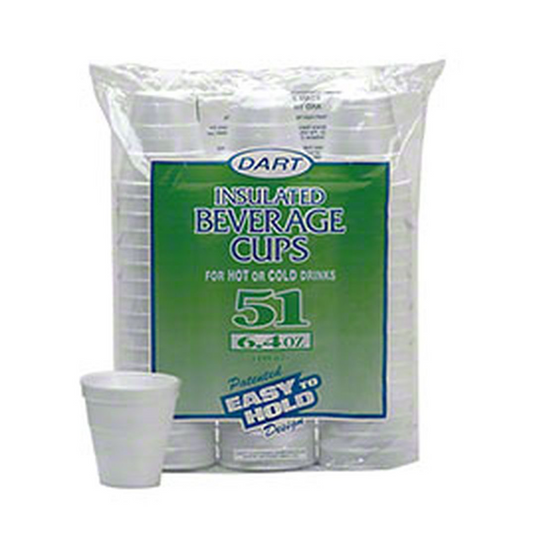 Dart Insulated Foam Cups 6.4OZ (51 Cups)