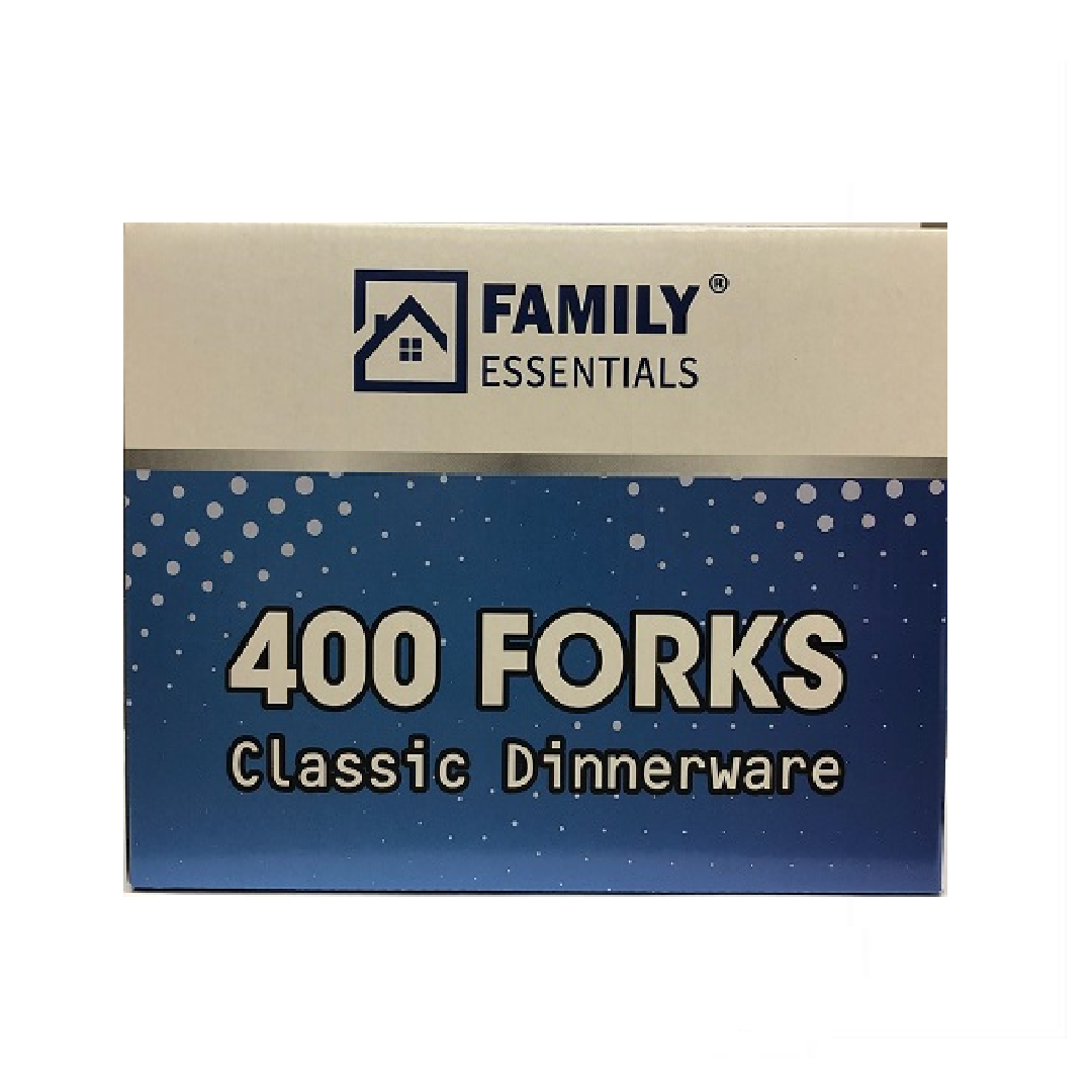 Family Essentials Clear Plastic Forks Bulk
