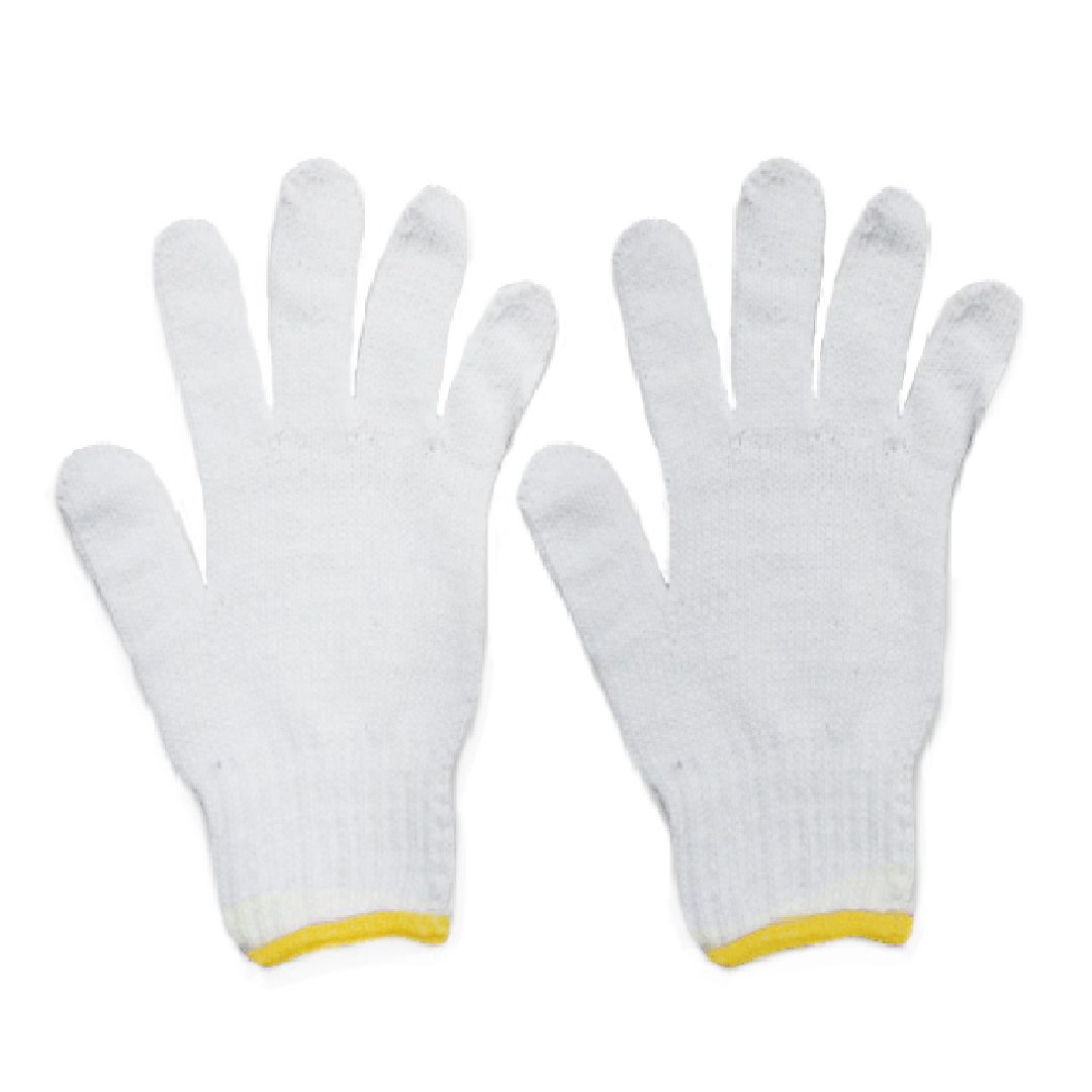 Plain Large Gloves White/Yellow