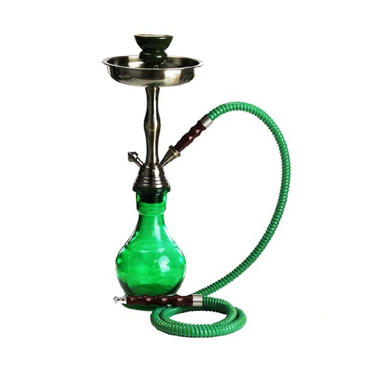 Crystal Skull Green Hookah With Hose 10"