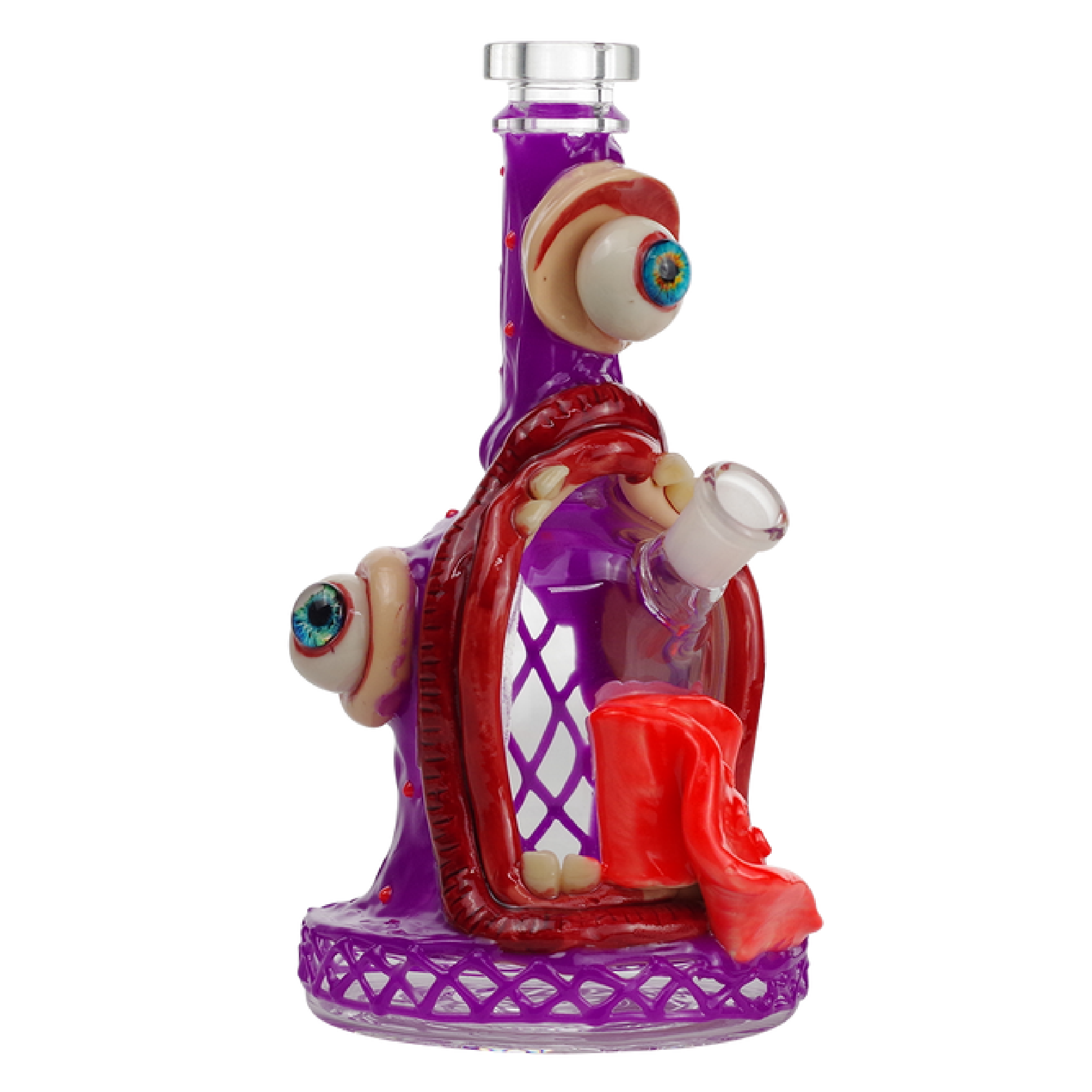 Purple Monster Clay Design Glass Water Pipe 8