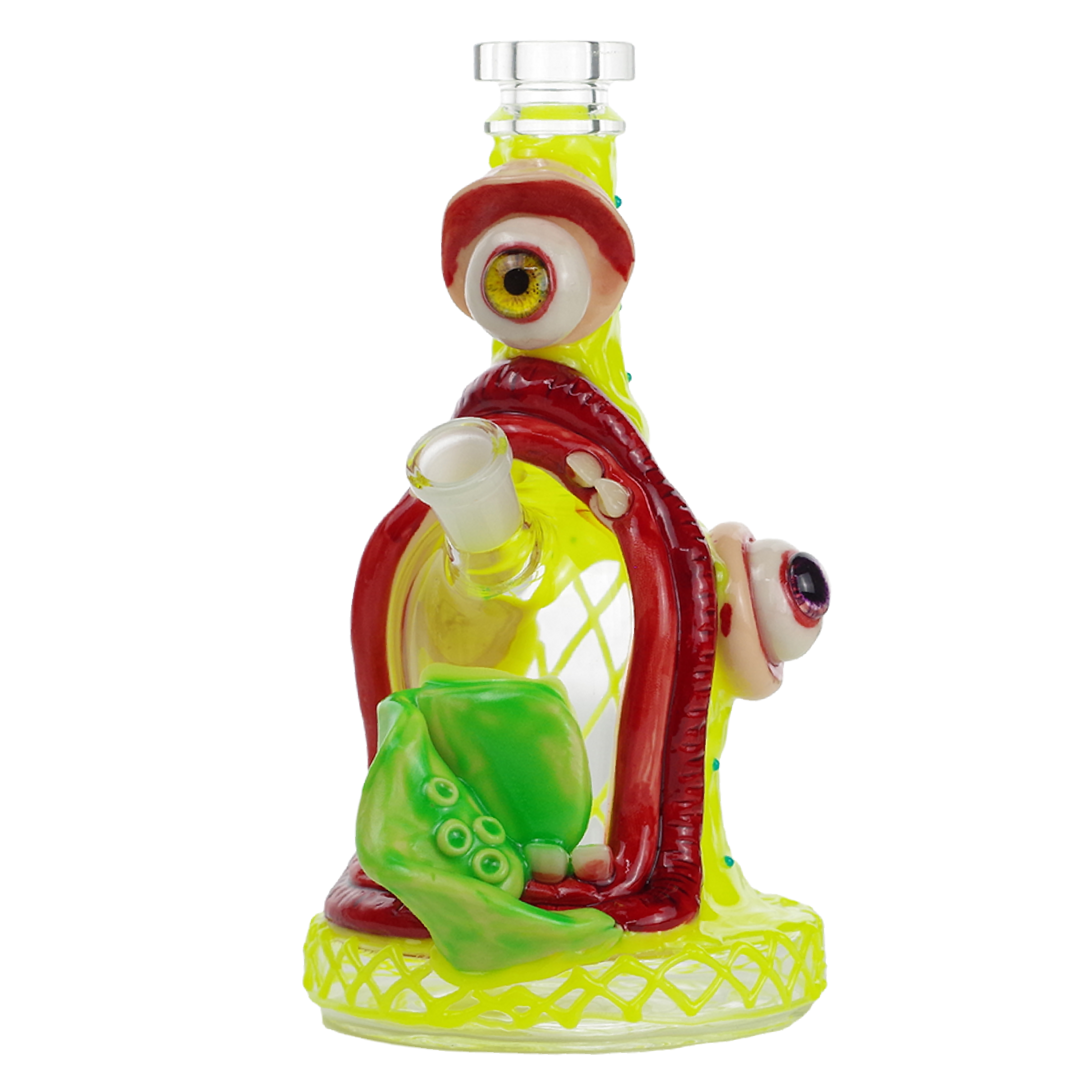 Yellow Monster Clay Design Glass Water Pipe 8