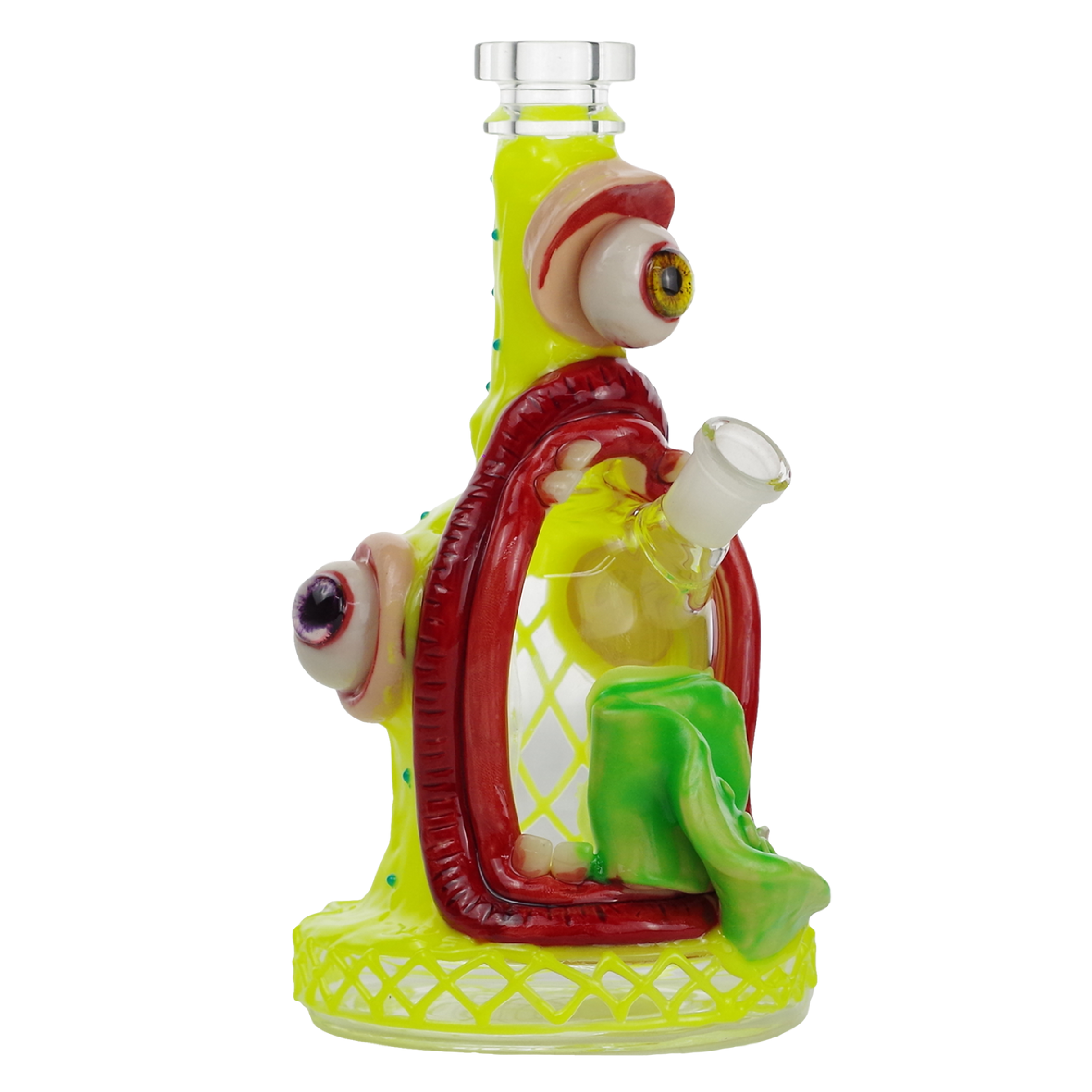 Yellow Monster Clay Design Glass Water Pipe 8