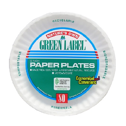 Nature's Own Green label Paper Plates 6"