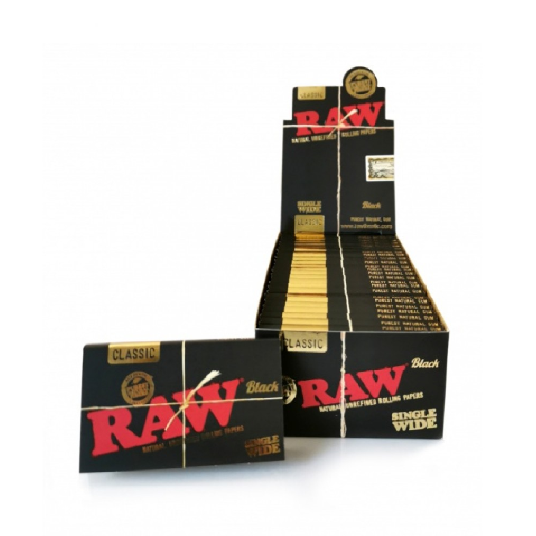 Raw Classic Black Single Wide Rolling Papers