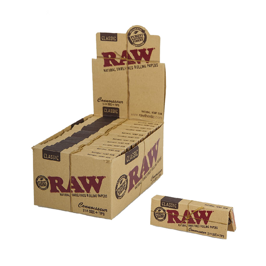 Raw Classic Connoisseur Rolling Papers & Tips 1 1/4