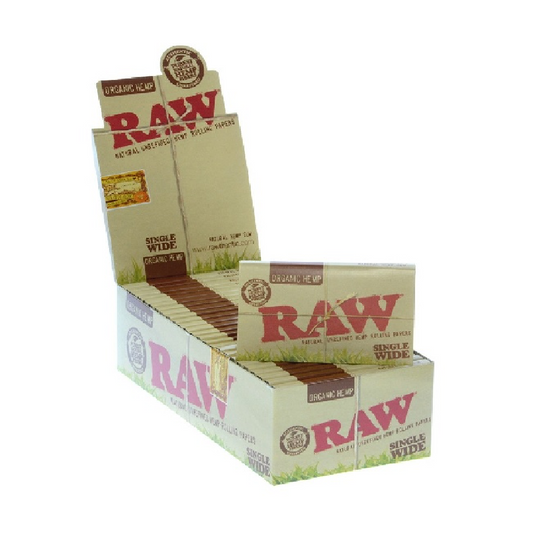 Raw Organic Hemp Rolling Papers Single Wide