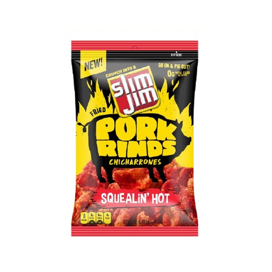 Slim Jim Pork Rinds Squealin Hot Chips 2 oz