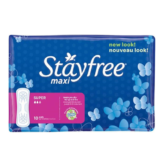 Stayfree Super Maxi Pads 10CT