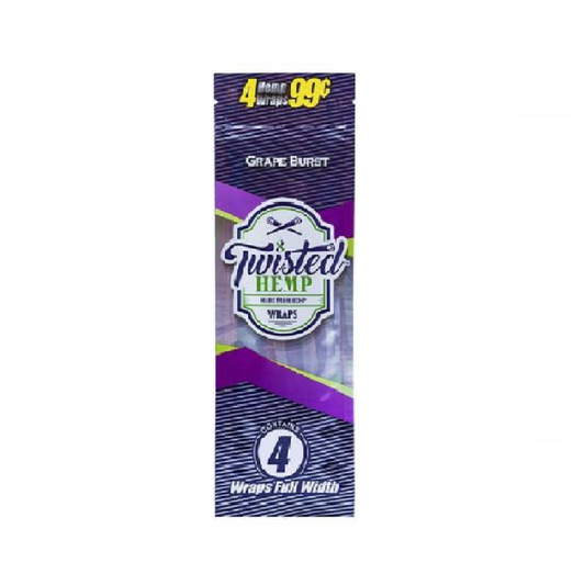 Twisted Hemp Grape Burst Wraps 4pk